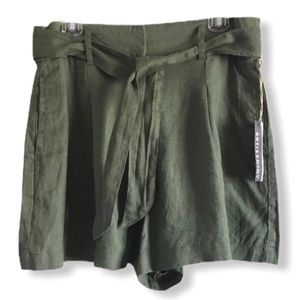 NWT Olive Green Linen Shorts